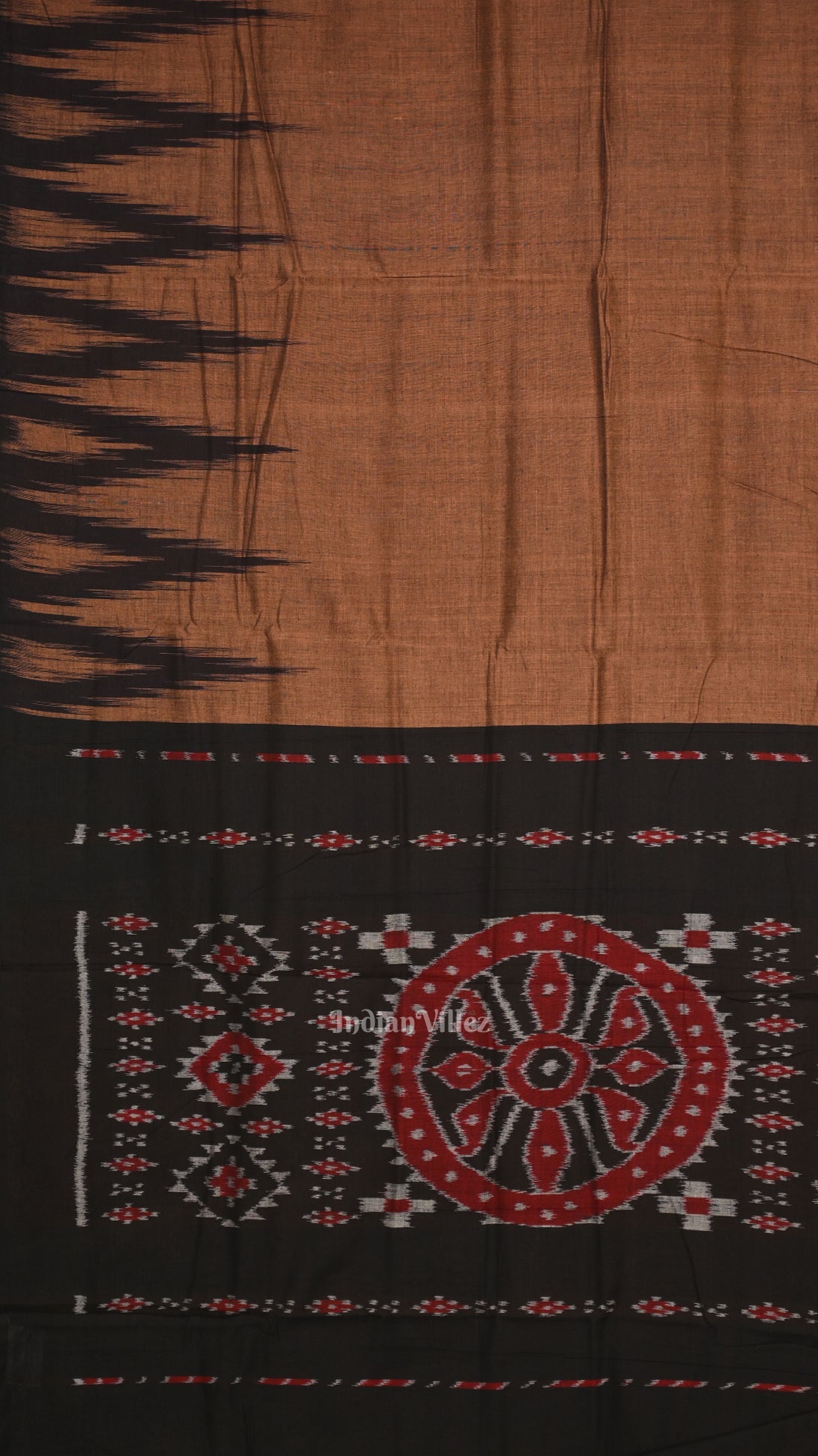 Brown Black Kargil Kumbha  Manibandha Cotton Saree