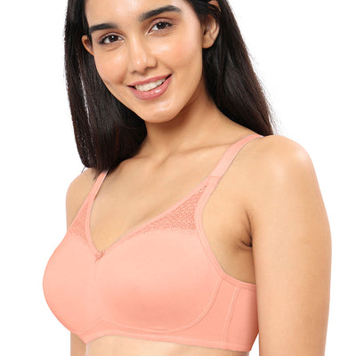 Lace Concealer Non-padded Non-wired Bra - Impatiens Pink