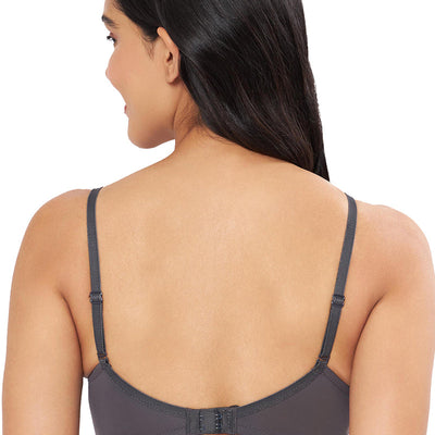 Smooth Elegance Padded Non-wired T-shirt Bra - Gray Pinstripe