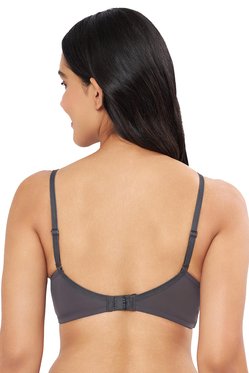 Smooth Elegance Padded Non-wired T-shirt Bra - Gray Pinstripe