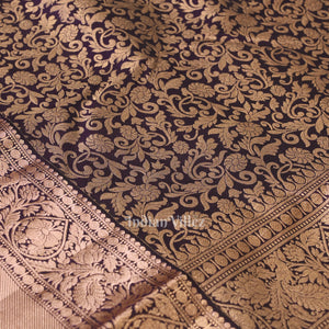 Navy Blue Pure Kanjivaram Silk Saree