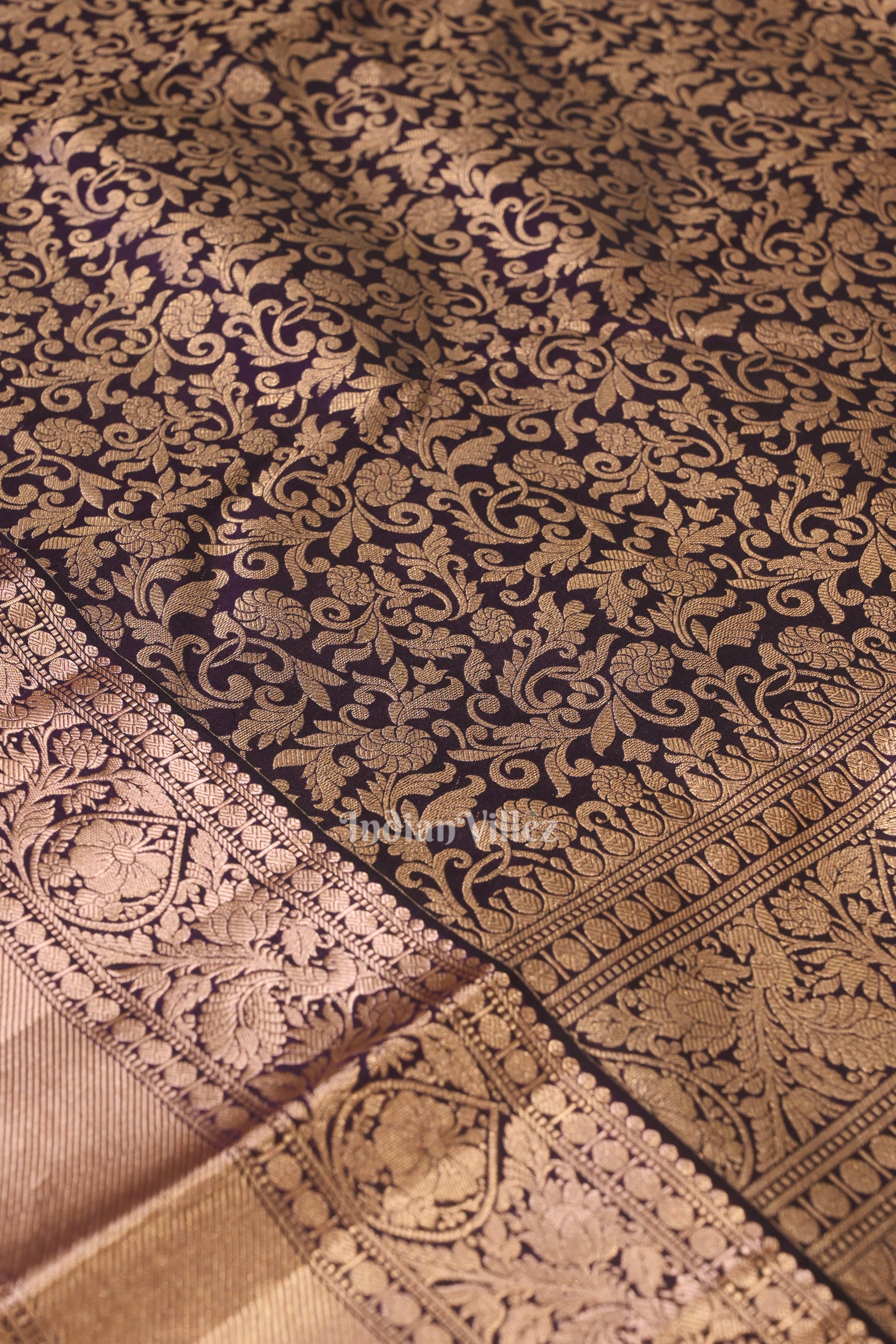 Navy Blue Pure Kanjivaram Silk Saree