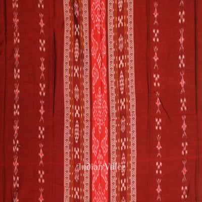 Red Green Pasapali Sambalpuri Cotton Dress set with Dupatta