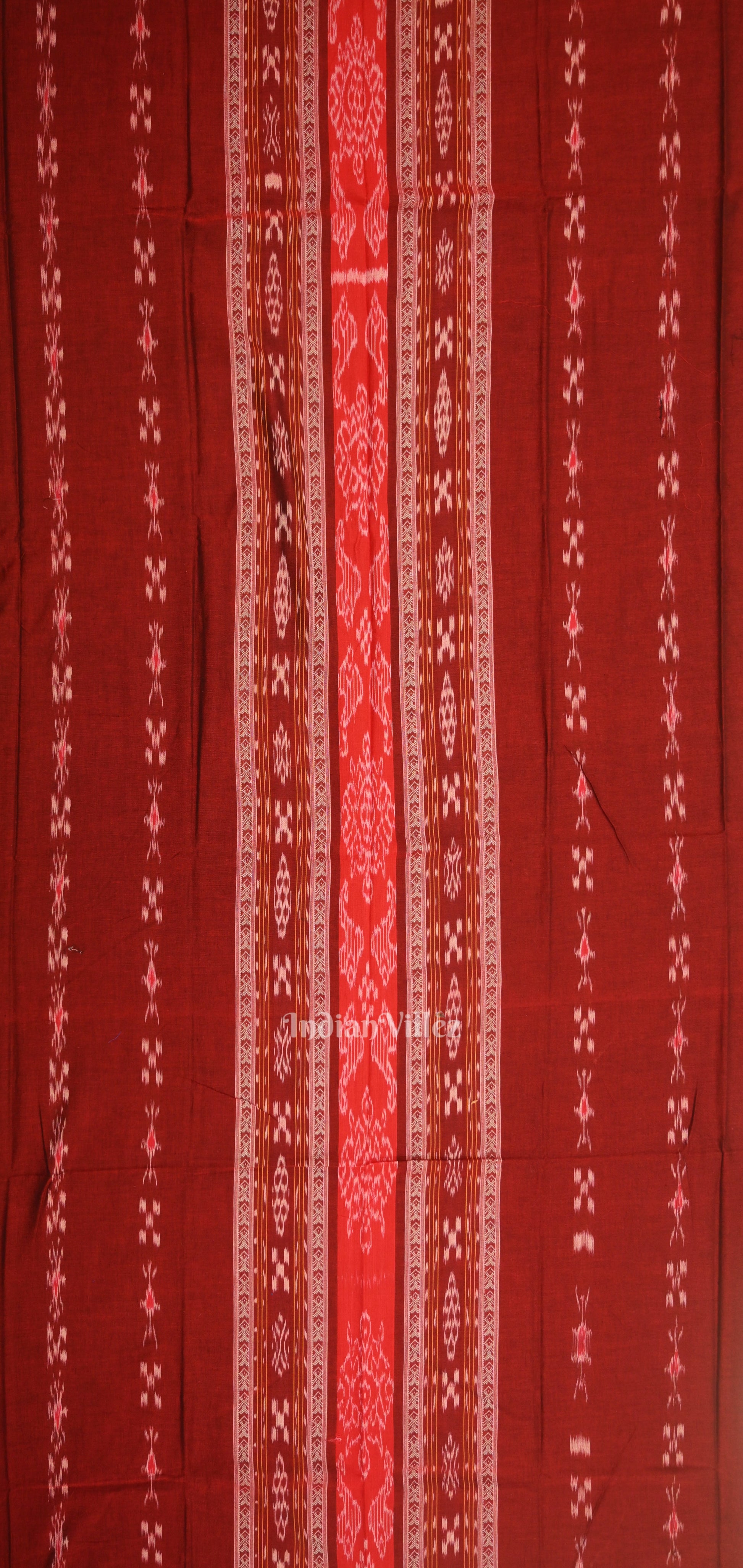 Red Green Pasapali Sambalpuri Cotton Dress set with Dupatta