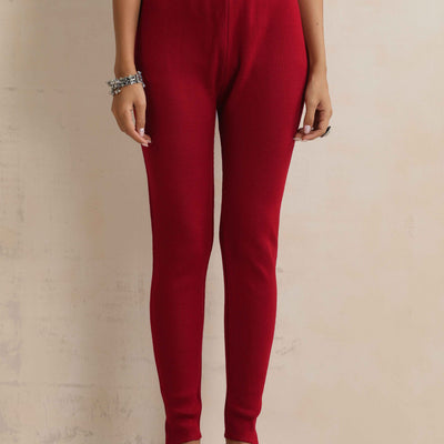 trueBrowns Maroon Woollen Leggings