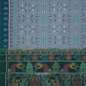 Light Blue Odisha  Pure Sambalpuri  Cotton Saree