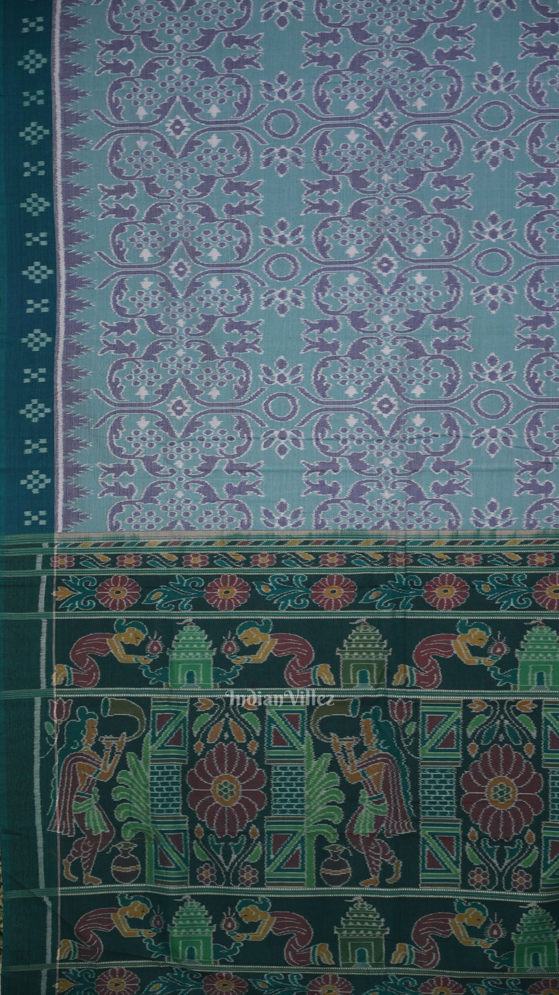 Light Blue Odisha  Pure Sambalpuri  Cotton Saree