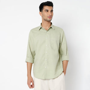 Men's Green Linen Casual Shirt