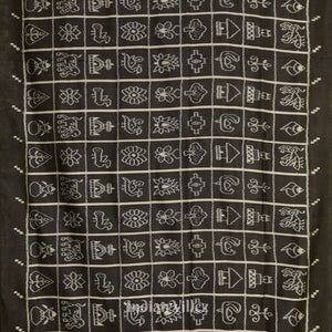 Black Grey Nabakothi Contemporary Silk Saree