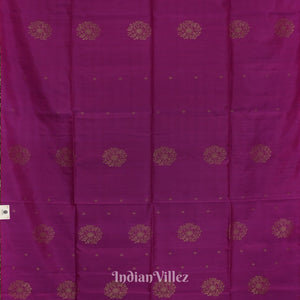 Purple With Parrot Green Pure Kanjivaram Soft Silk Saree