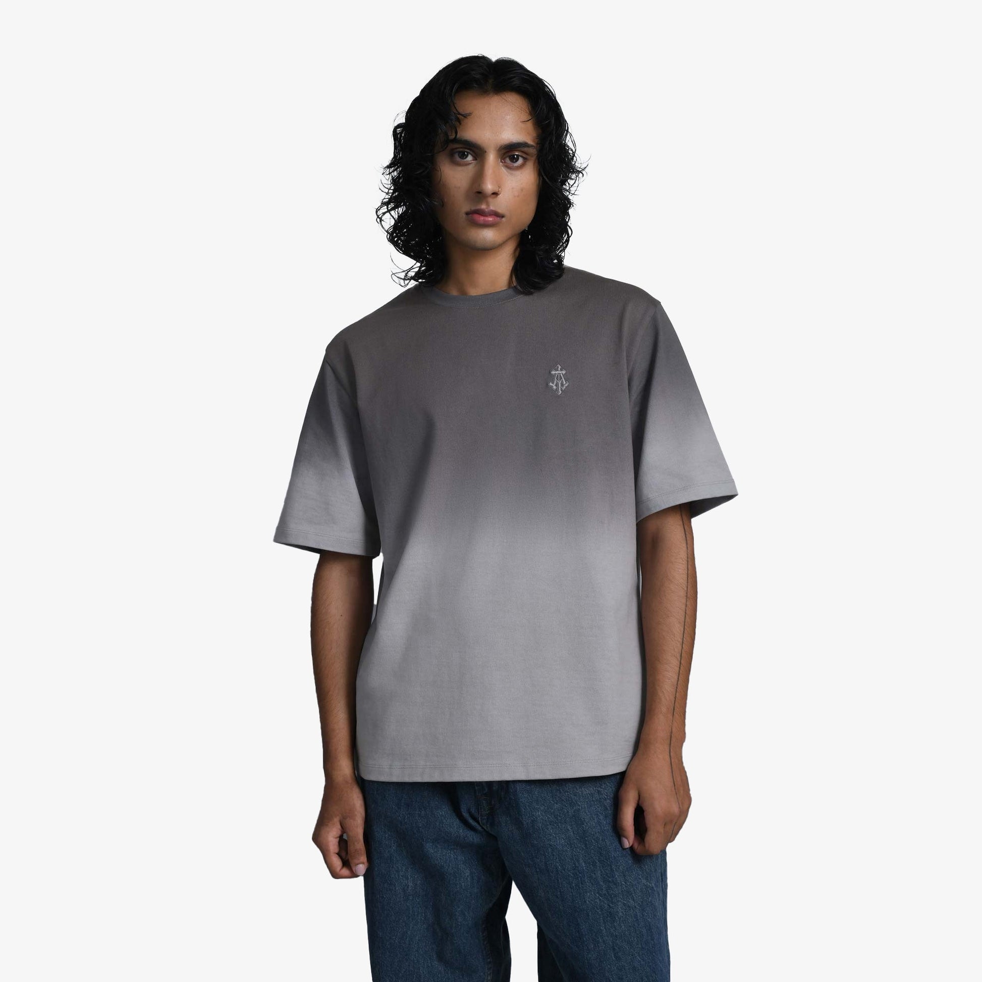 ALMOST GODS | ALPHA CROSS TEE IN DIP { DYE GREY