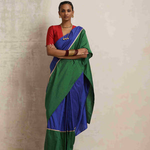 trueBrowns Blue Silk Ready To Wear Saree