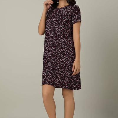 Comfort Sleep Dress - Polka Heart Print