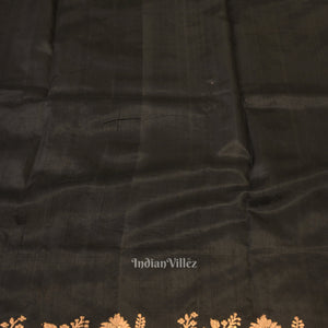 Black Designer Katan Banarasi Silk Saree