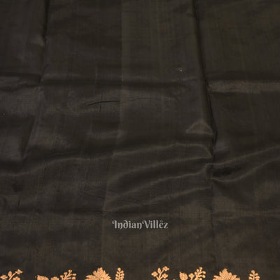 Black Designer Katan Banarasi Silk Saree