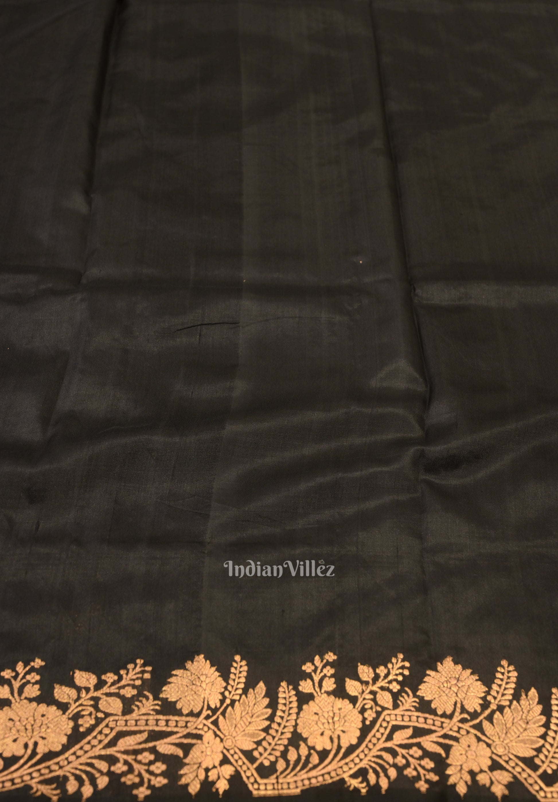 Black Designer Katan Banarasi Silk Saree