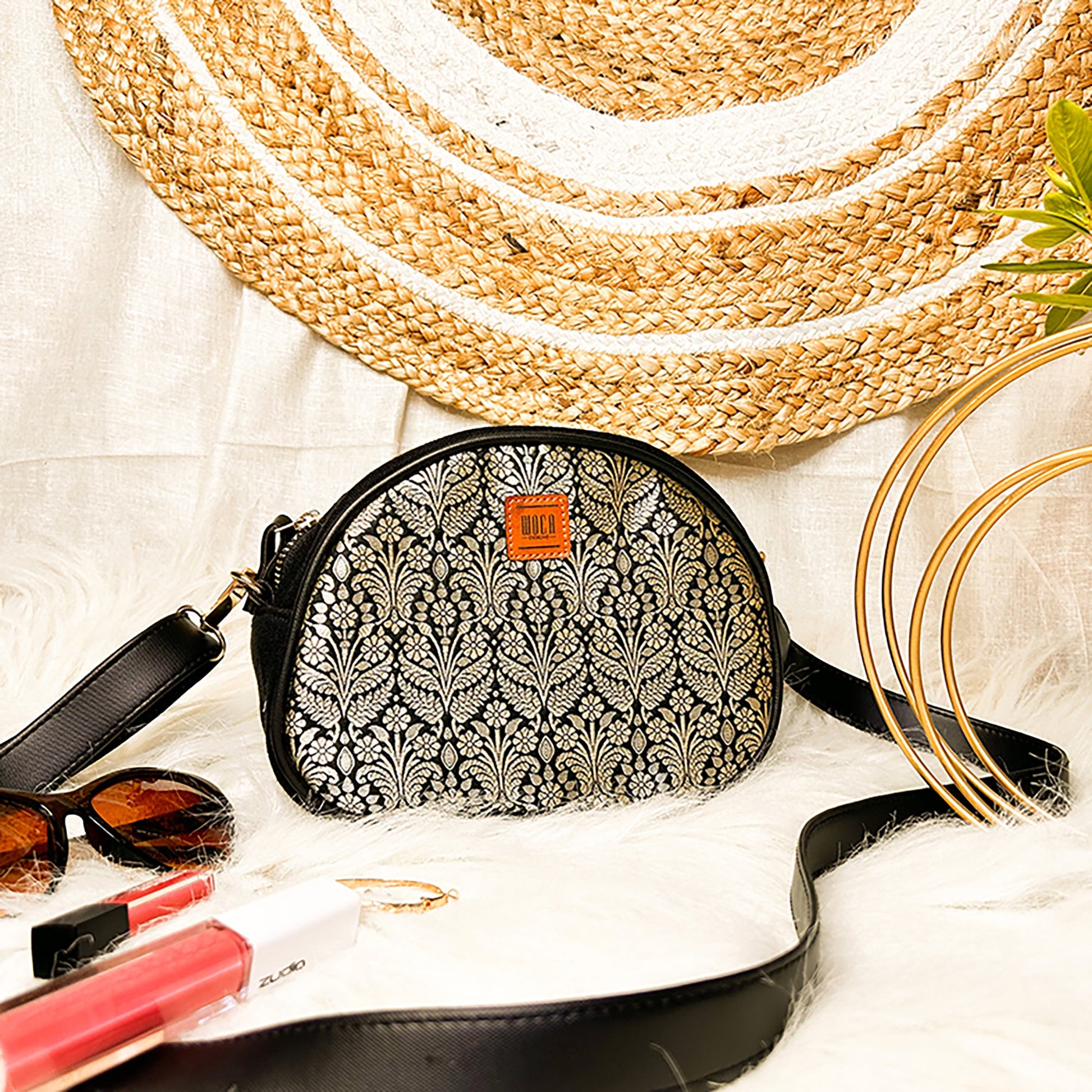 Black - Kavita Banarasi Silk Sling Bag