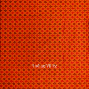 Orange Dual Tone Pochampally Ikat Silk & Cotton (Sico) Fabric