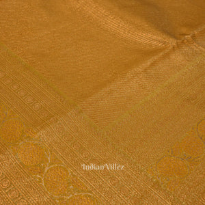Mustard Yellow Pure Kanjivaram Tissue Silk Saree