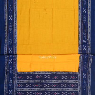 Blue Yellow Flower Buti Odisha Ikat  Sambalpuri Dress Set & Dupatta