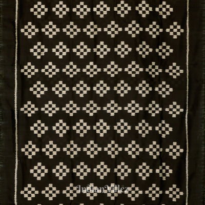 Black Odisha Ikat Pasapali Designer Contemporary Silk Saree