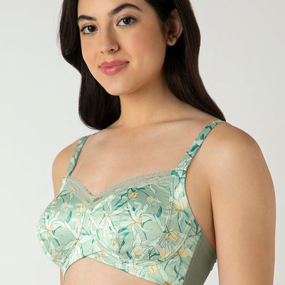 Demure Non-Padded Non-Wired Contour Bra - Tulip Harmony Print