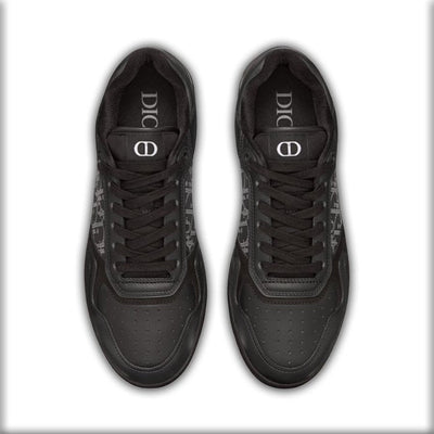 Dior B27 Low Black Dior Oblique Galaxy Leather Grey