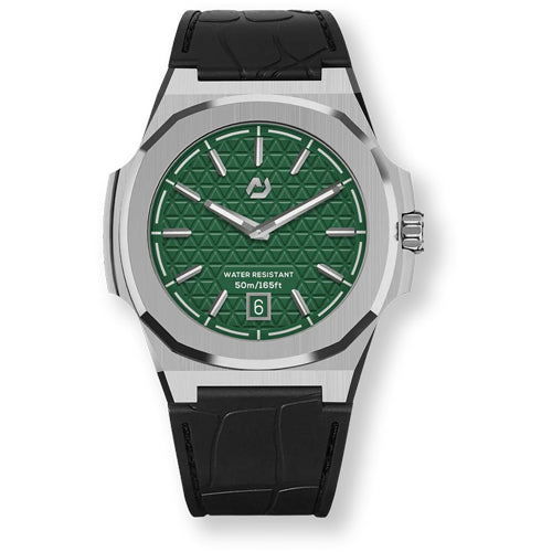 Nuun Official MT Silver Men Analogue Watch Green Dial With Silver Marker - MT Silver 40.5mm