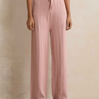 trueBrowns Pink Woollen Flared Pants