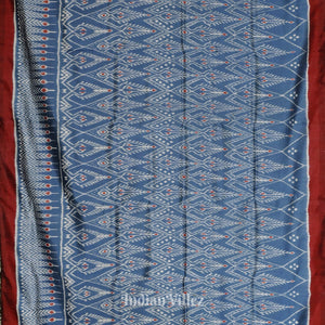 Peacock Blue Cambodian Inspired Designer Contemporary Silk Saree