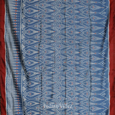 Peacock Blue Cambodian Inspired Designer Contemporary Silk Saree