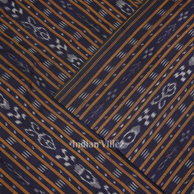 Navy Blue Sambalpuri Odisha Ikat Cotton Fabric