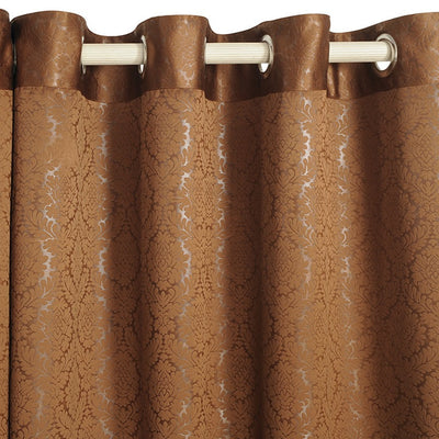 BROWN JACQUARD BLACKOUT CURTAINS – 2051