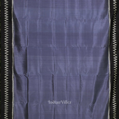 Ash Gray Contemporary Silk Saree with Red Checks Pallu