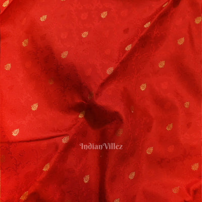 Blood Red pure Kanjivaram Silk Saree with  Zari Brocade