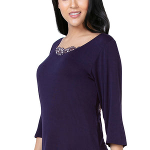 Lace Touch Sleep Top - Midnight