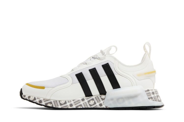 adidas NMD R1 V3 White Black Gold Tartan Trefoil