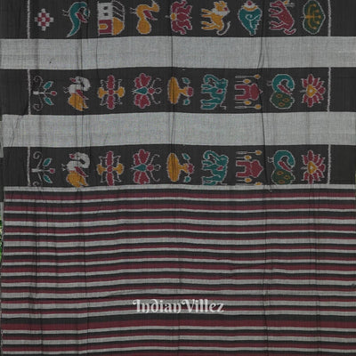 Black Grey Nabarangi Sambalpuri Cotton Saree