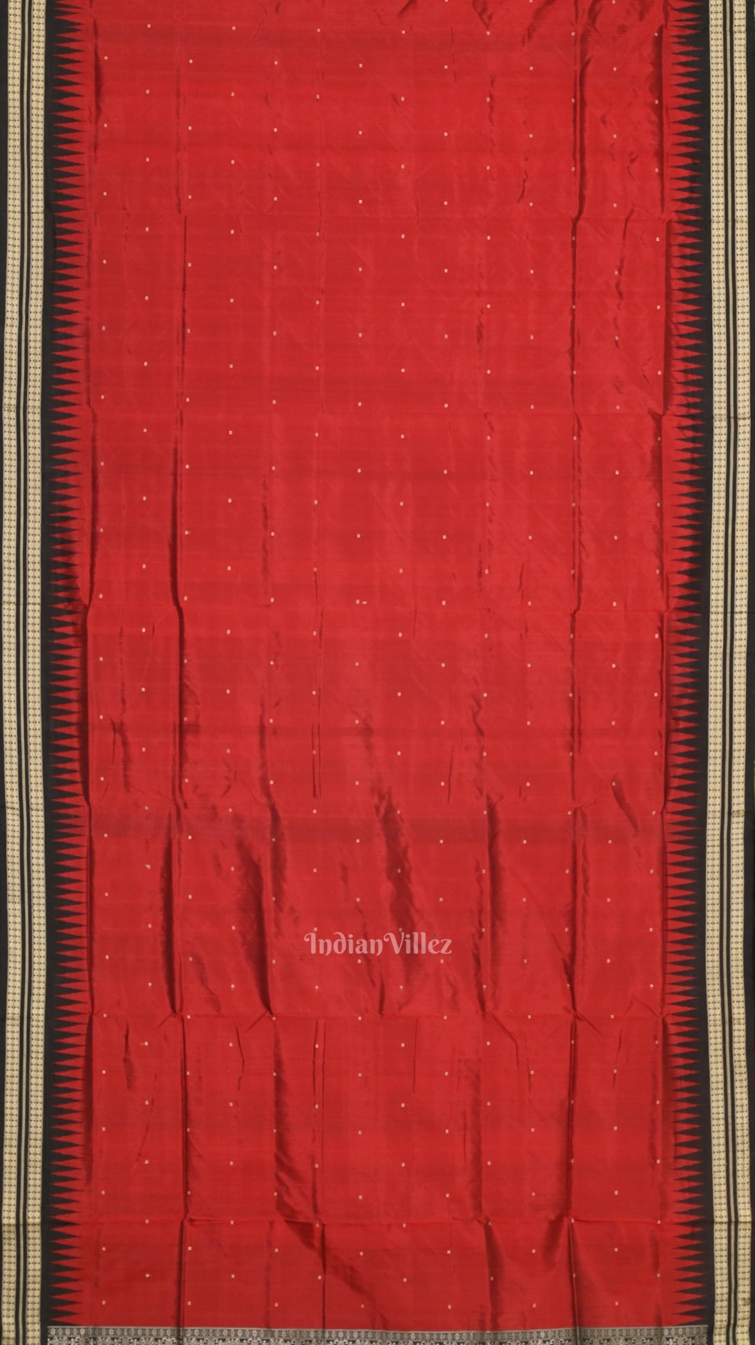 Deep Maroon Single Butta Design Bomkai Sambalpuri Silk Saree