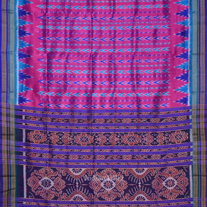 Purple Blue Odisha Ikat Khandua Silk Saree