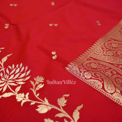 Bridal  Hot Rani Pink Soft Pure Mashru Satin Silk Banarasi Saree