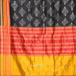 Exclusive Black Kathiphera Odisha Ikat Khandua Silk Saree