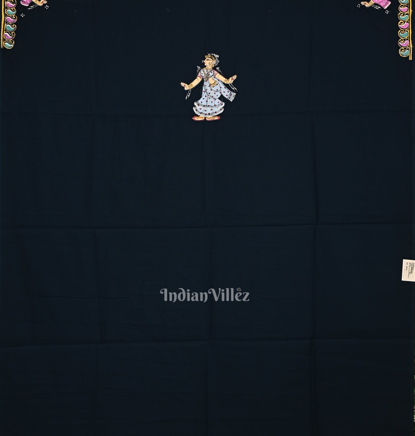 Castleton Green Rasleela Theme Hand-Painted Pattachitra Kurti Cotton Dress Material