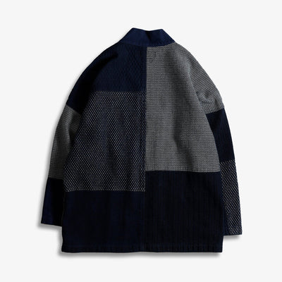 FDMTL | PATCHWORK HAORI JACKET RINSE { INDIGO