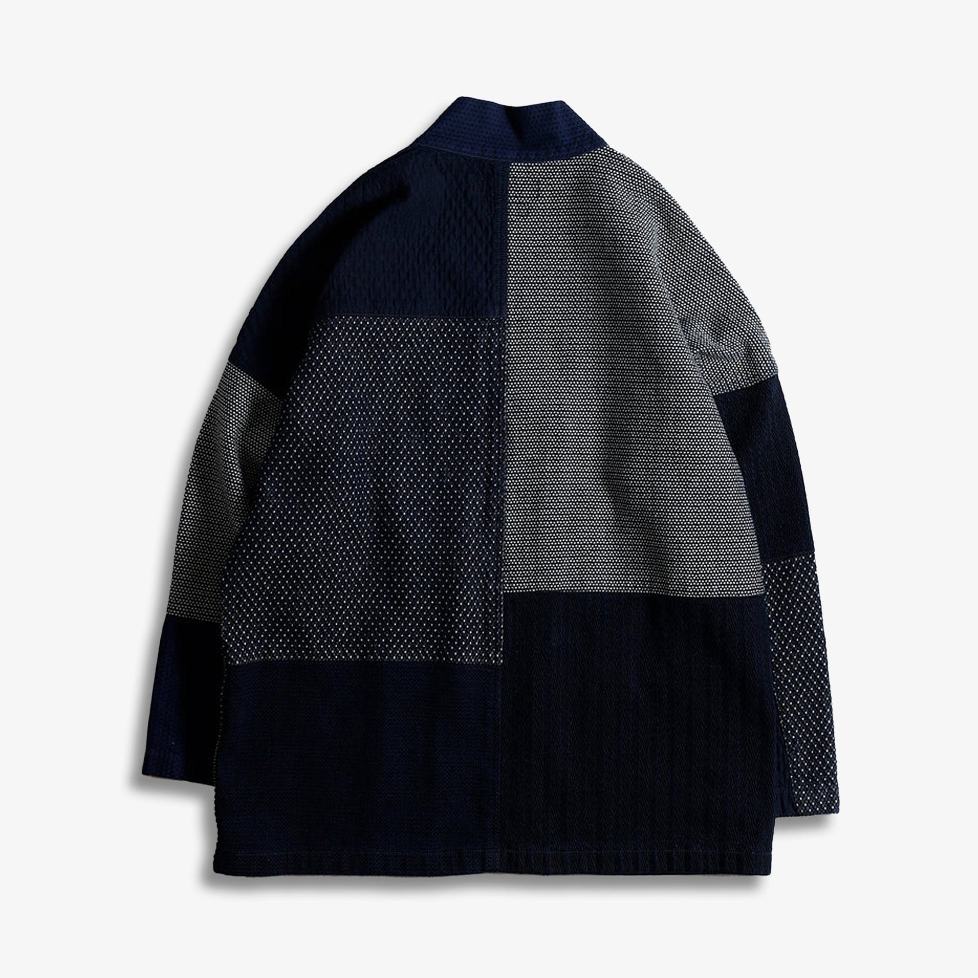 FDMTL | PATCHWORK HAORI JACKET RINSE { INDIGO
