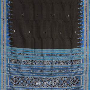 Black Cupper Sulphate Butta Odisha Ikat Khandua Silk Saree