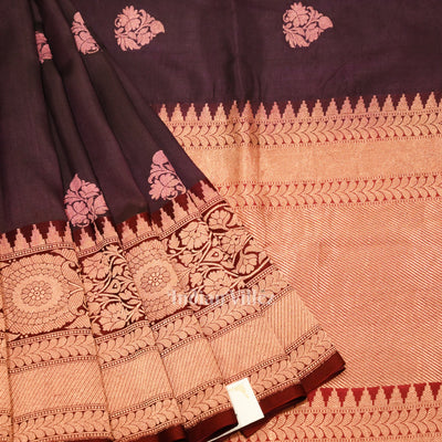 Maroon Designer Pure Banarasi Katan Silk Saree