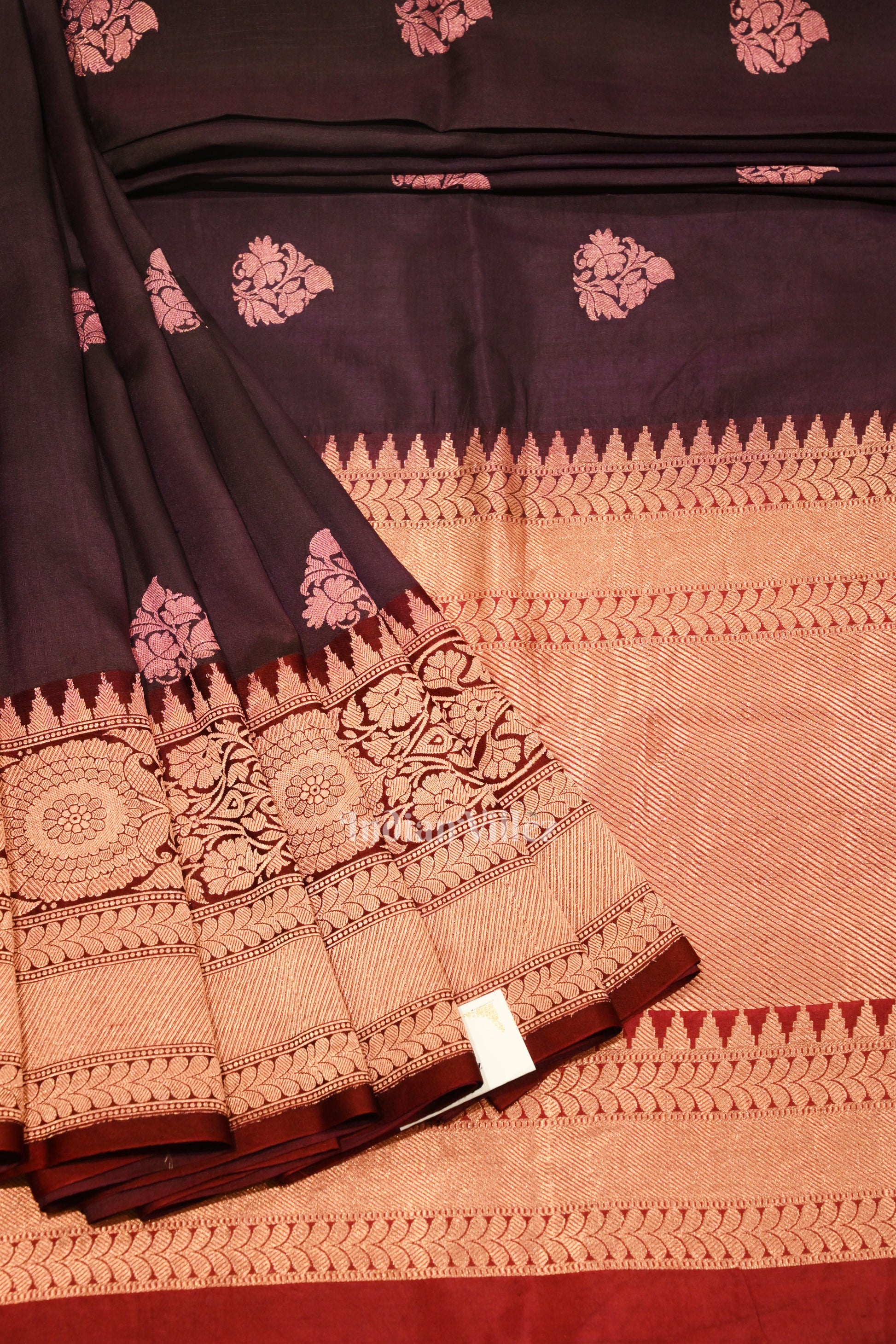 Maroon Designer Pure Banarasi Katan Silk Saree