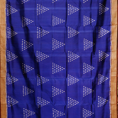 Blue Jhoti Theme Odisha Ikat Khandua Silk Saree