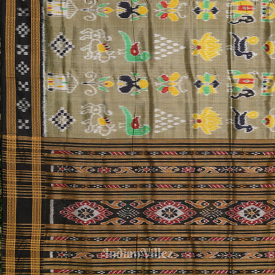 Light Mehendi Odisha Ikat Nabarangi Nabakothi Khandua Silk Saree